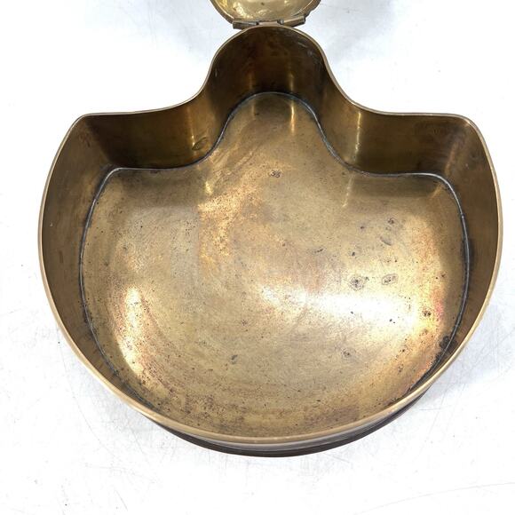 Vintage Brass Clam Shell Trinket Box Hinged Lid Nautical Beach House Decor - Picture 7 of 11